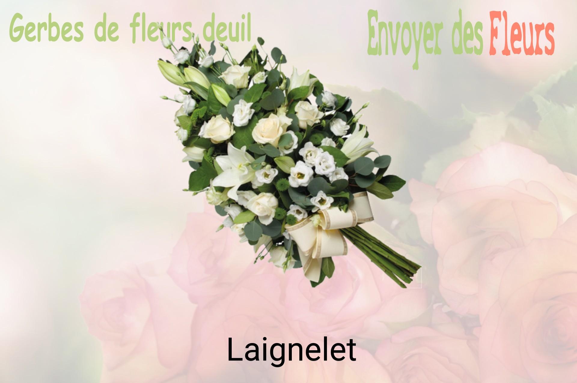 Gerbe de fleurs de deuil livrée à Laignelet